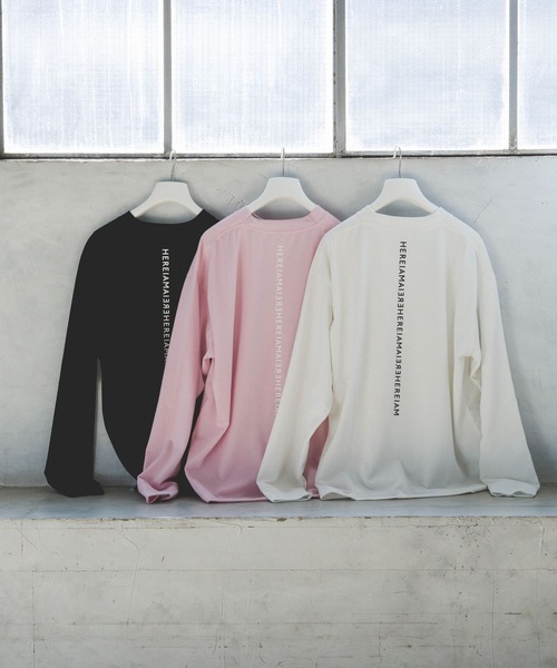 tシャツ 「HEREIAM」速乾／ミラーロゴロングスリーブ（ユニセックス） レディース メンズ HEREIAM tシャツ 「HEREIAM」速乾／ミラーロゴロングスリーブ