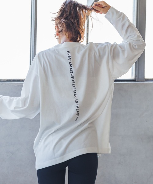 tシャツ 「HEREIAM」速乾／ミラーロゴロングスリーブ（ユニセックス） レディース メンズ HEREIAM tシャツ 「HEREIAM」速乾／ミラーロゴロングスリーブ
