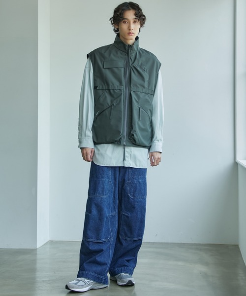 パブリックトウキョウ　日本製　リブ　ニット　ショート　ベスト　ジレ She's Closet ベスト ジレ 前後2wayバッククロスショート丈