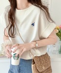 tシャツ ポコポコ素材で大人フレンチ。オーガニ...の詳細画像1