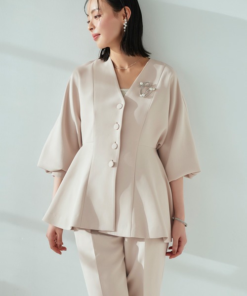 RUIRUE BOUTIQUE セットアップ ノーカラードルマンスリーブ