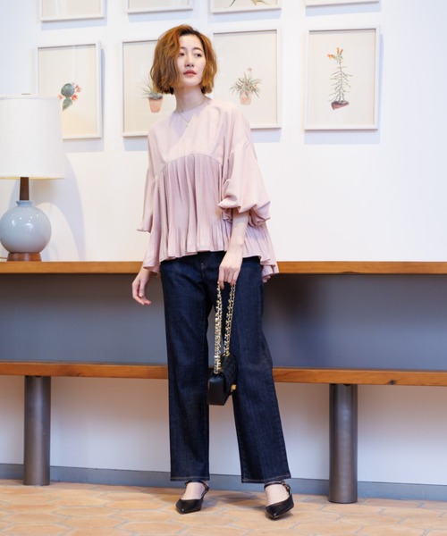 Rouge vif ブラウス シャツ 「一部店舗限定」プリーツ切り替え