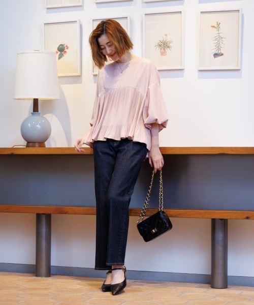 Rouge vif プリーツスリーブブラウス Rouge vif（ルージュヴィフ）の「プリーツスリーブブラウス