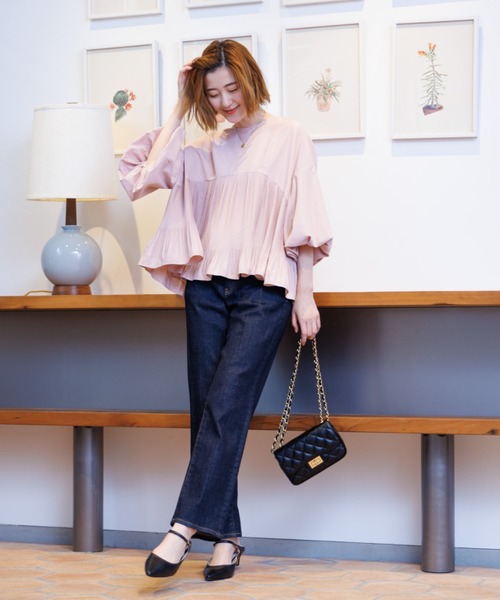 Rouge vif プリーツスリーブブラウス Rouge vif（ルージュヴィフ）の「プリーツスリーブブラウス