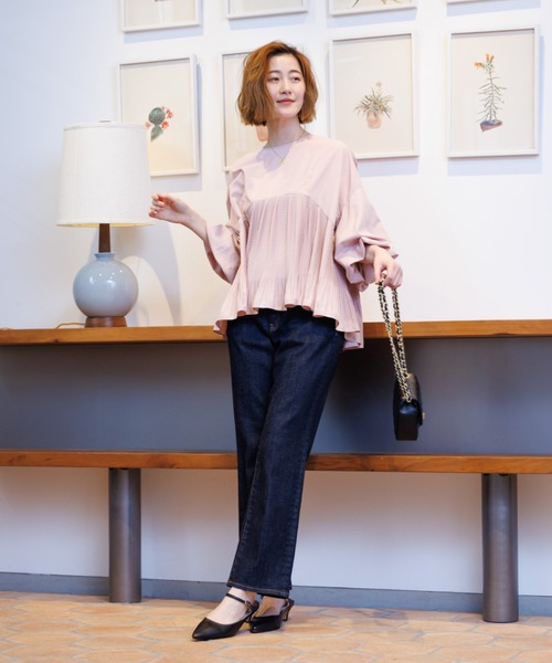 Rouge vif ブラウス シャツ 「一部店舗限定」プリーツ切り替え