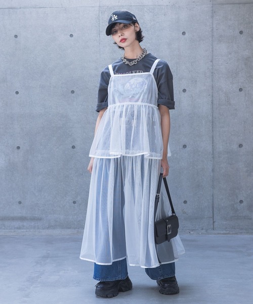 PAGEBOY ワンピース チュールオーバーキャミワンピース