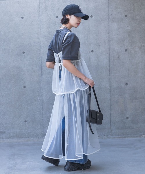 PAGEBOY ワンピース チュールオーバーキャミワンピース