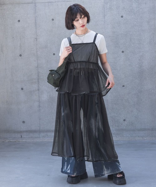 PAGEBOY ワンピース チュールオーバーキャミワンピース