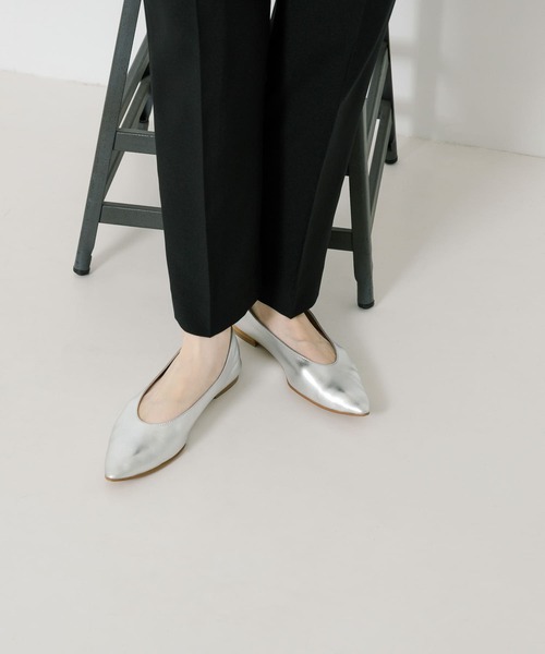 URBAN RESEARCH シューズ レザーポインテッドフラットシューズ