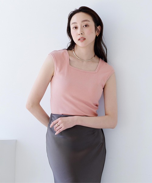ur's（ユアーズ） タンクトップ ノースリーブ カップ付スクエアネック