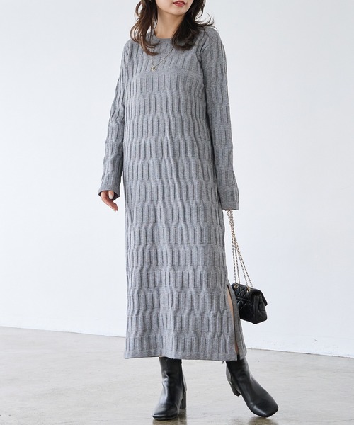 再再再値下げ新品　アンパスィ　ワンピースL　 ベージュ　定価24200円 再再再値下げ新品 アンパスィ ワンピースL ベージュ定価24200円