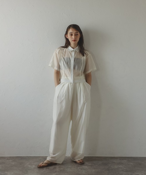 MINERTE パンツ 「MINERTE」sheer tack pants / タック入り