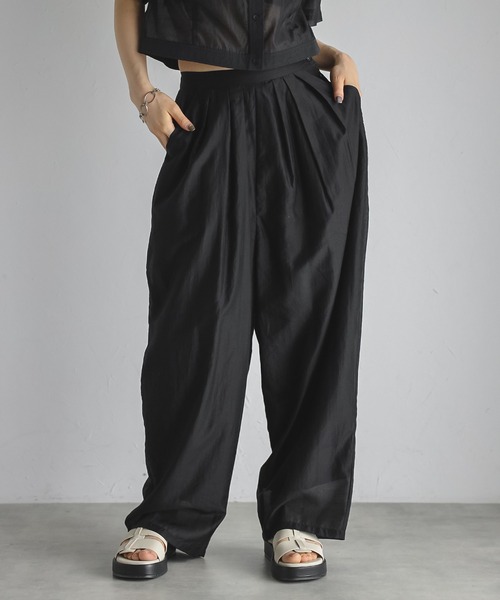 MINERTE パンツ 「MINERTE」sheer tack pants / タック入り