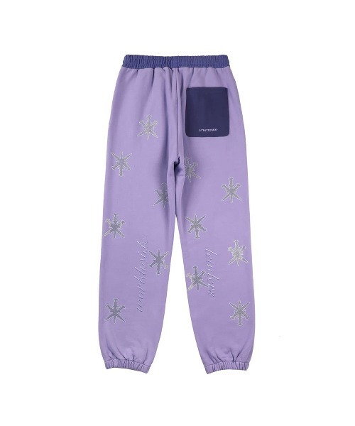 UNKNOWN LONDON パンツ PURPLE PANEL MIX DAGGER RHINESTONE