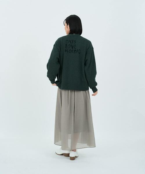 LOISIR カーディガン インターシャニットカーディガン