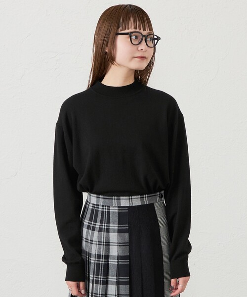 ニット セーター GREY LABEL ウールコットンモックネックニット レディース