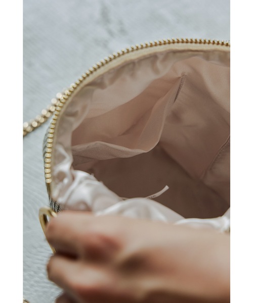 niana ビジュー  2way リングハンドル パーティーバッグ ベージュ ニアナ niana 2wayリングハンドルビジューパーティーバッグ