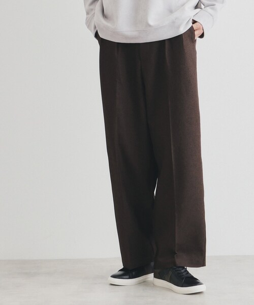 THE SHOP TK パンツ ツータックワイドストレートスラックス