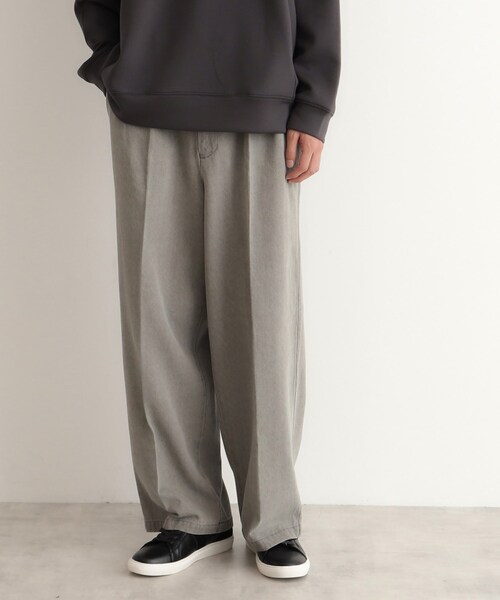 THE SHOP TK パンツ ツータックワイドストレートスラックス