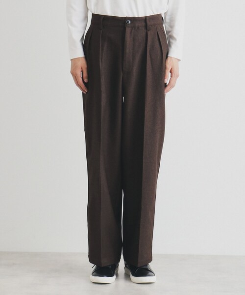 パンツ Ty THE SHOP TK パンツ ツータックワイドストレートスラックス
