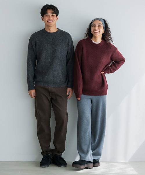 coca（コカ） セーター ニット モヘヤ風クルーネックニットトップス