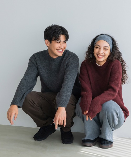 coca（コカ） セーター ニット モヘヤ風クルーネックニットトップス