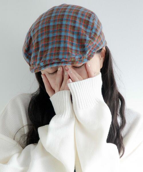 vivienne ハンチング　ベレー帽　チェック WEGO 帽子 ベレー帽 WEGO/チェックハンチング レディース