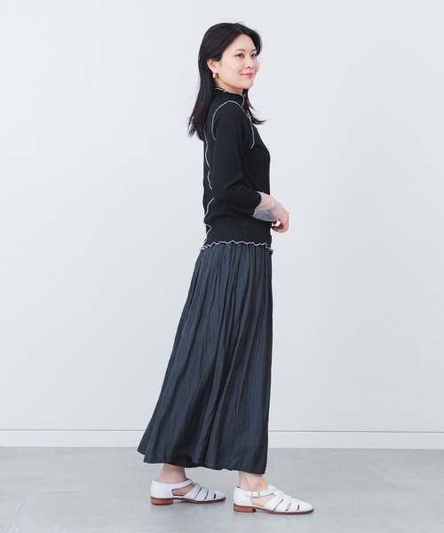 <BEAMS HEART>サテン フレアパンツ BEAMS HEART パンツ 「3色展開」サテン フレア レディース
