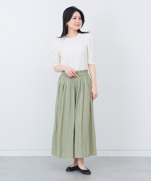 ＜BEAMS HEART＞サテン フレアパンツ BEAMS HEART パンツ 「3色展開」サテン フレア レディース