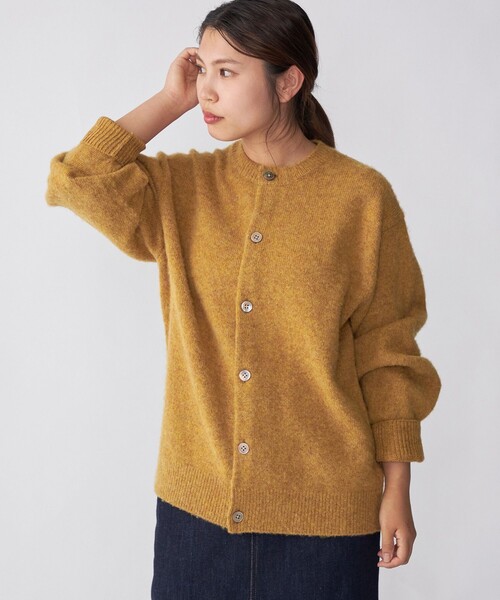 イエローニットカーディガン SHIPS（シップス） ニットカーディガン X-LARGE イエロー メンズ