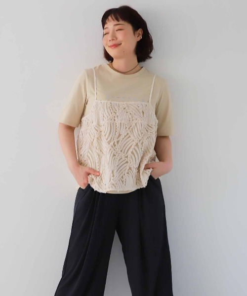 L〜5L レース ジレ ベスト 大きいサイズ レディース 夏物 体型カバーleswel レスウェル ミントブリーズ 可愛い おしゃれ 通販 wc20fa2507 大きいサイズ】 ポケット付き畦編みジレ 大きいサイズ