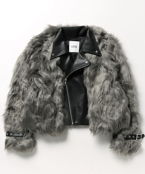 GYDA（ジェイダ） ライダースジャケット FREE グレー レディース