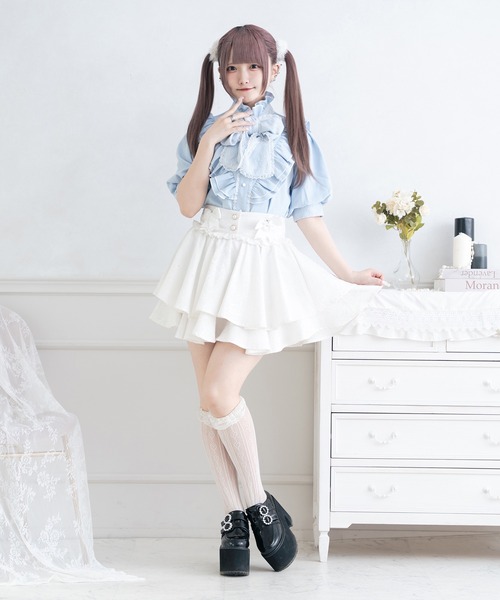 【HILLDA】レース ボウタイ シャツ Pal elfy ブラウス シャツ レースボウタイブラウス レディース