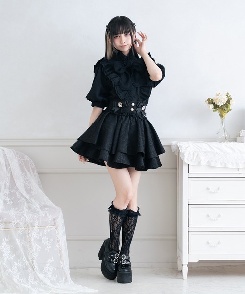 【HILLDA】レース ボウタイ シャツ Pal elfy ブラウス シャツ レースボウタイブラウス レディース