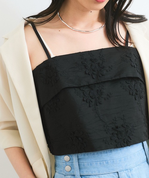 VIS キャミソール 立体フラワービスチェ : ZOZOTOWN Yahoo!店
