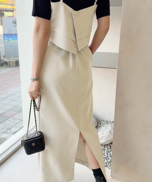 eaphi ビスチェ スカートセット　アイボリー 淡色 eaphi ビスチェ スカートセットアイボリー 淡色