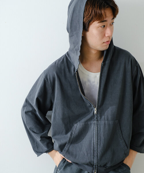 パーカー 「UNISEX/SETUP対応」ピグメントダイカットソージップパーカー レディース メンズ WHIMSIC パーカー 「UNISEX/SETUP対応」ピグメントダイ