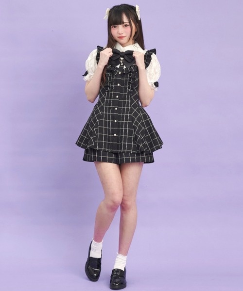 secretセットアップ Secret Honey セットアップ ラッフル＆袖レース長袖セットアップ