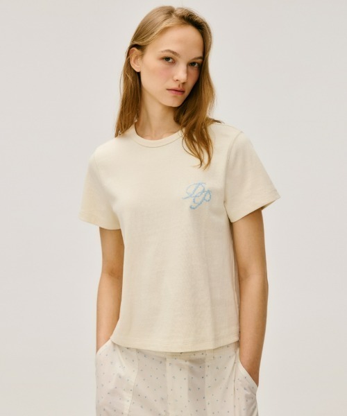 tシャツ dp embroidery crop t-shirt レディース