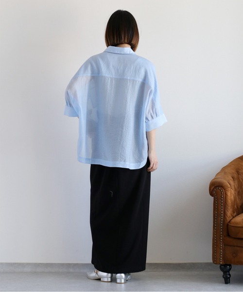 cepo ブラウス シャツ 程よい透け感とふんわりシルエット