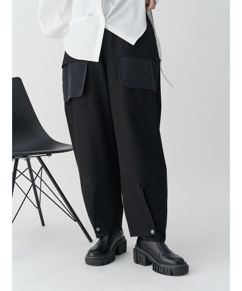 OMMO タックデザインコクーンパンツ黒 38 un3d. OMMO タックデザインコクーンパンツ黒 38 un3d.