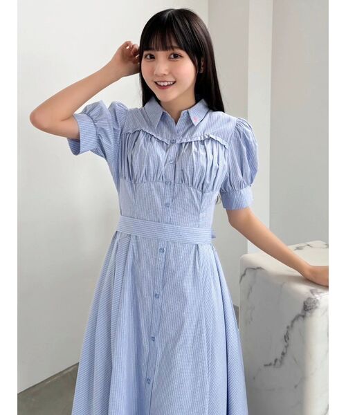 POLOBCSコラボ　コルセットスウィッチングシャツワンピースネイビーSサイズ POLO BCS ワンピース 「POLOBCSコラボ」コルセットスウィッチ