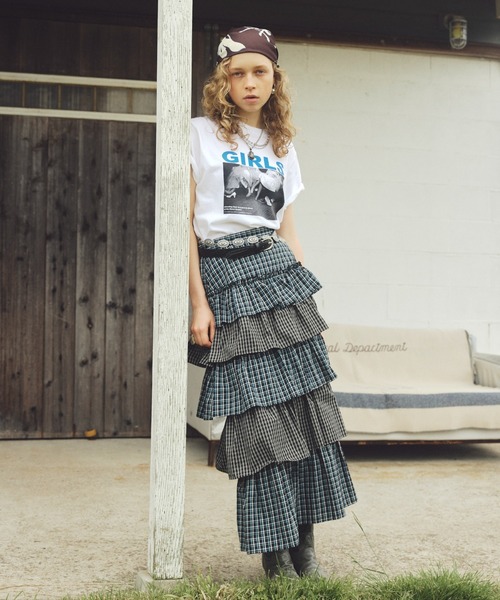 ROSE BUD（ローズバッド） スカート CHECK TIERED SKIRT : ZOZOTOWN