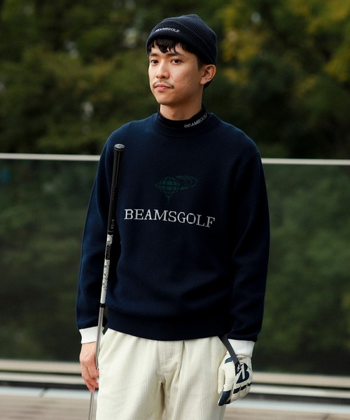 BEAMS GOLF セーター ニット ORANGE LABEL / ジャカードロゴ バイ