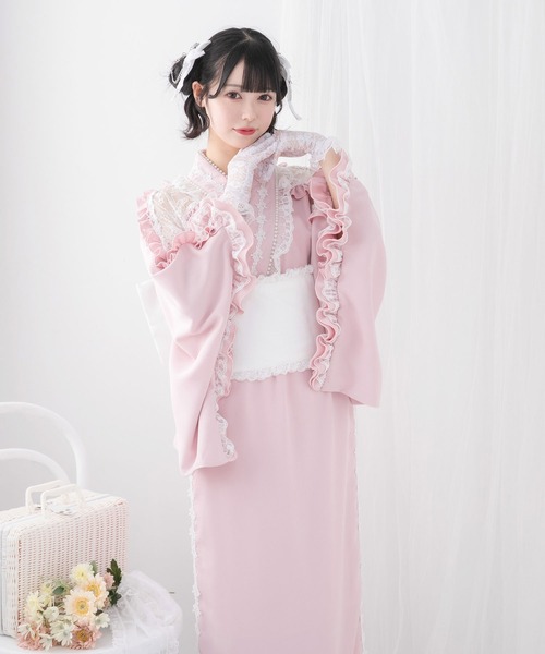フリルレース 【簡単浴衣＋帯付き 】セット 楽天市場】【WEB限定】レースへこ帯・パール帯締セット公式