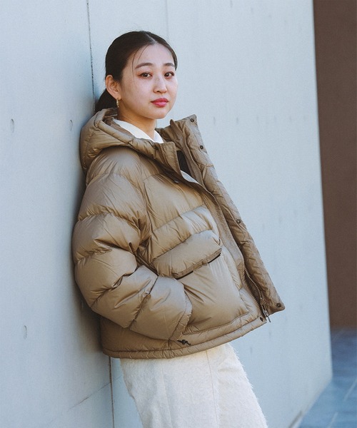 Gymphlex ジムフレックス ロング ダウンジャケット コート ベージュ 中古・古着通販】Gymphlex (ジムフレックス) ダウンコート ベージュ