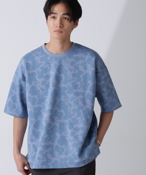 「NANO universe」 半袖Tシャツ M ブルー メンズ