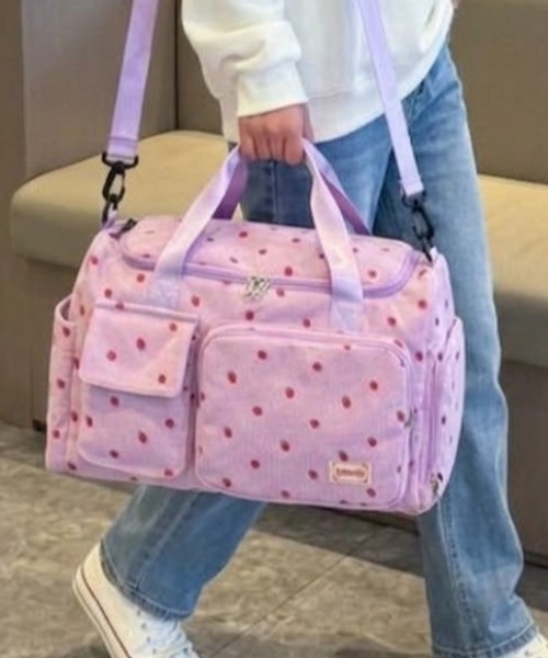 ボストンバッグ 2WAY ゾーイ ZOY 総柄 sale】女の子に人気のおしゃれなチェック柄シュープCHOOP大容量2way ピンク系 ゴルフバッグ・キャディバッグ