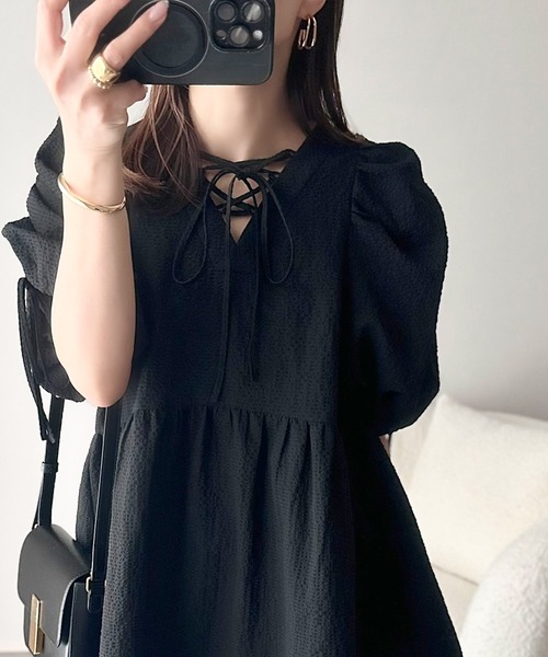 「classicalelf」 7分袖チュニック SMALL ベージュ レディース