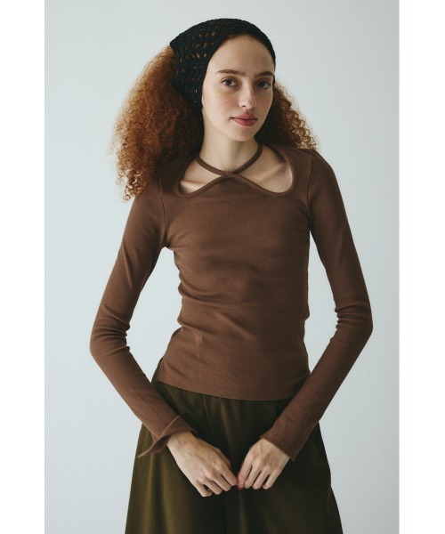 tシャツ Wave neck tops　　ウェーブネックトップス レディース